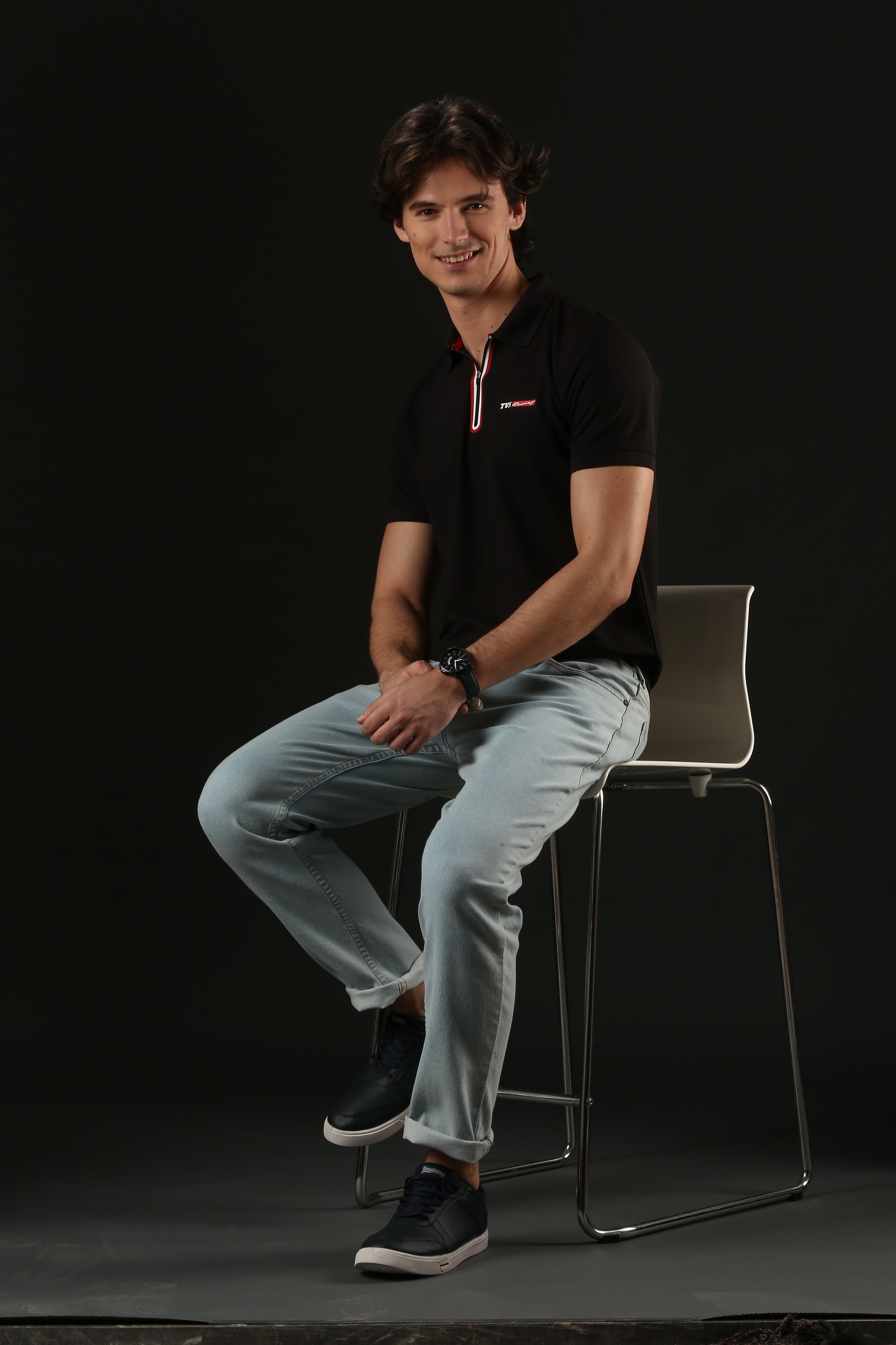 TVS Originals Racing Men’s Polo T-Shirt | 100% Polyester | Quick-Dry | Antimicrobial Finish | Zipper Placket | Reflective Branding | Lightweight Activewear | 200 GSM | Regular Fit